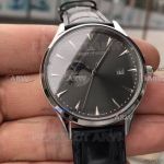 Perfect Replica Jaeger Lecoultre Master Ultra Thin Moonphase Black Dial Stainless Steel 40mm Watch
